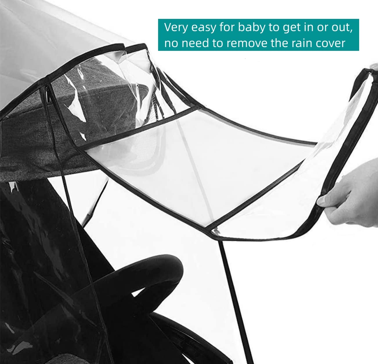 Universal Stroller Rain Cover with Window and Double Zipper