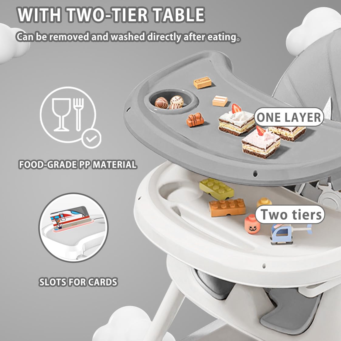 UBRAVOO 3-in-1 Foldable High Chair for Baby & Toddler