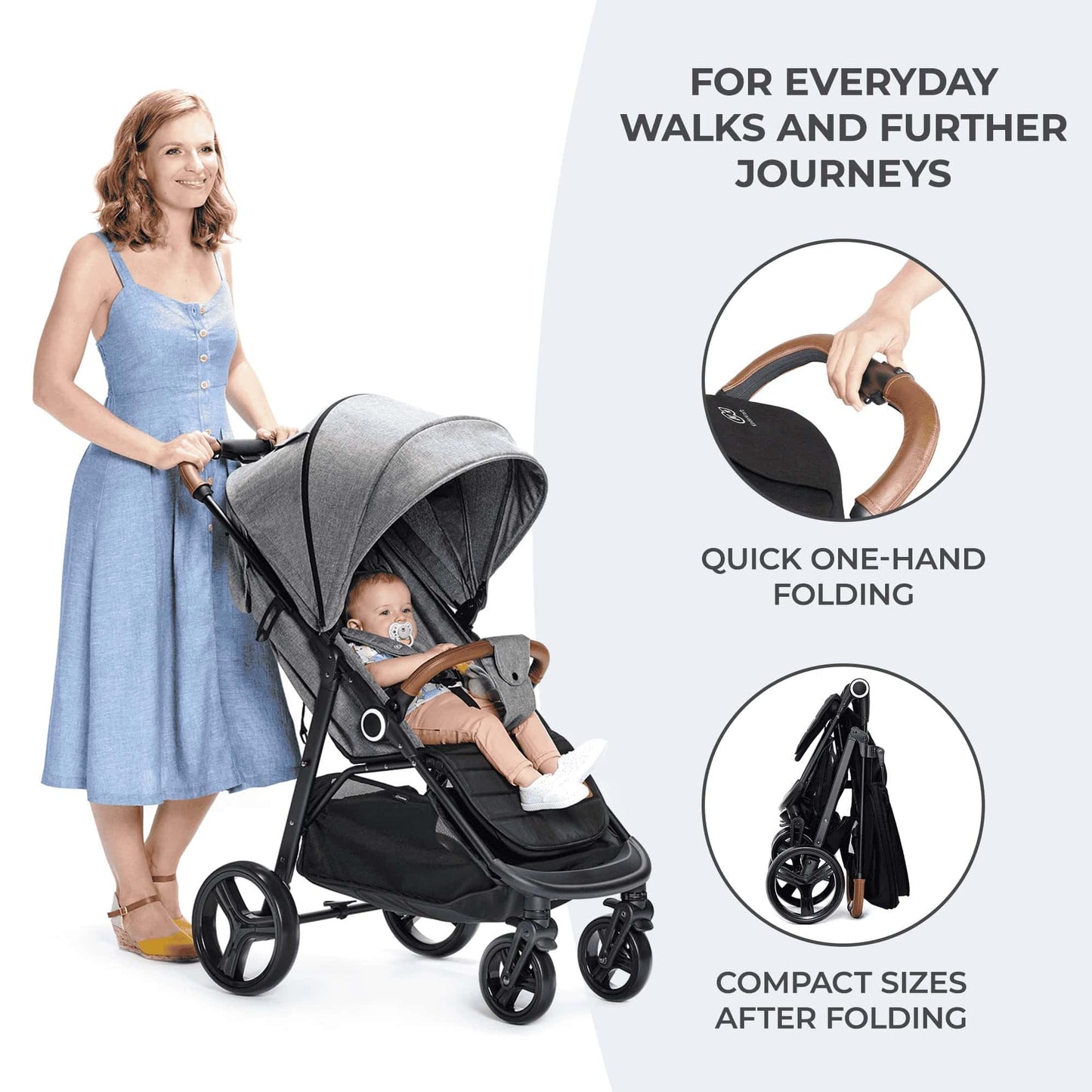 Kinderkraft GRANDE PLUS Stroller from Birth to 22 kg
