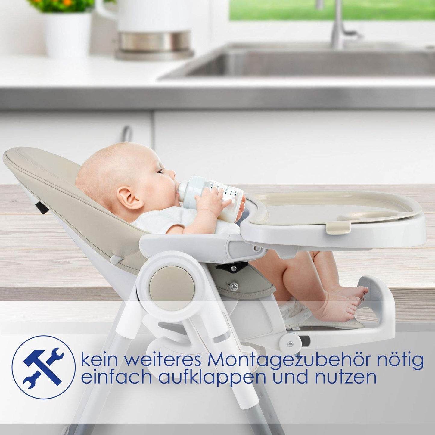 KIDIZ® 3-in-1 Baby High Chair with Play Bar and Reclining Function