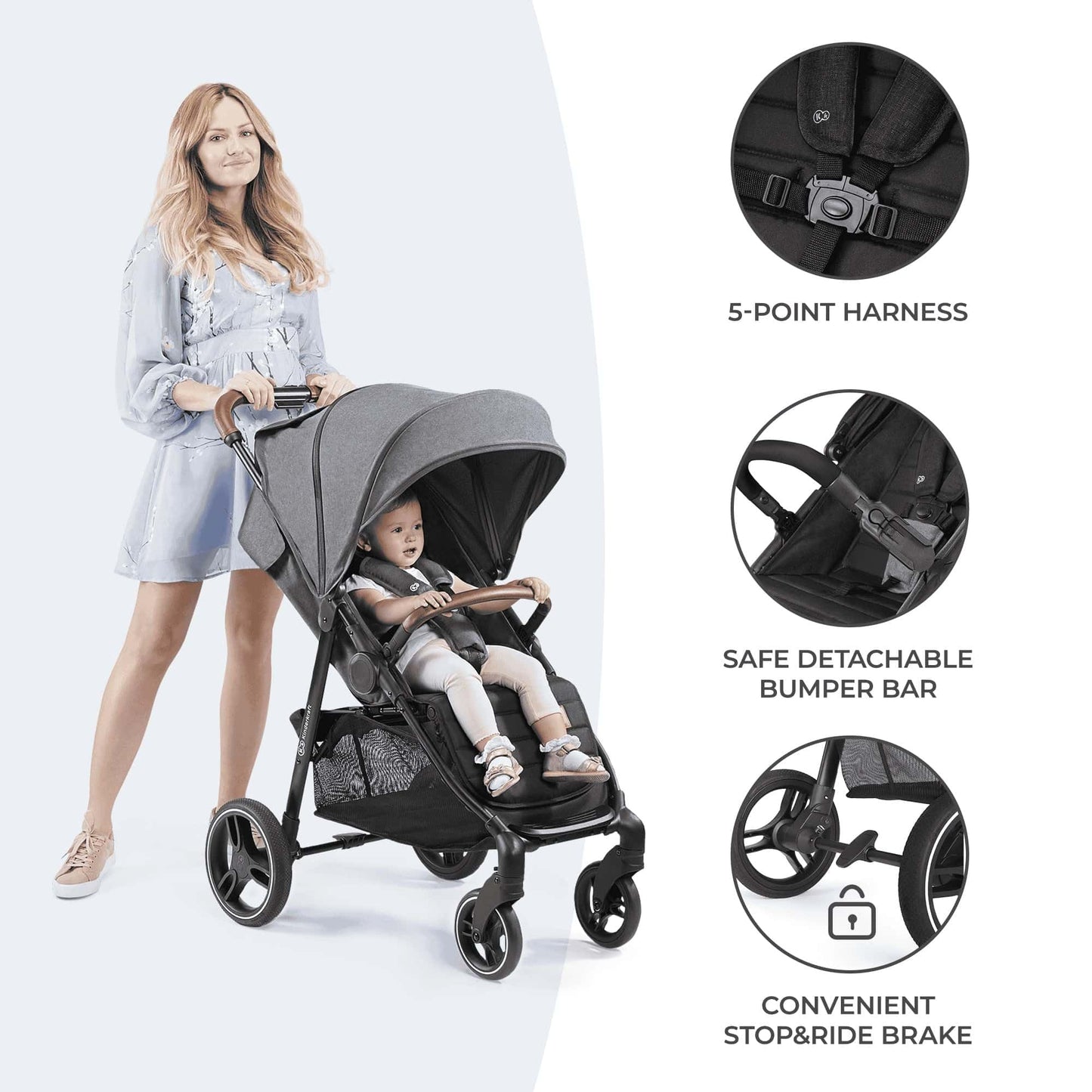 Kinderkraft GRANDE PLUS Stroller from Birth to 22 kg