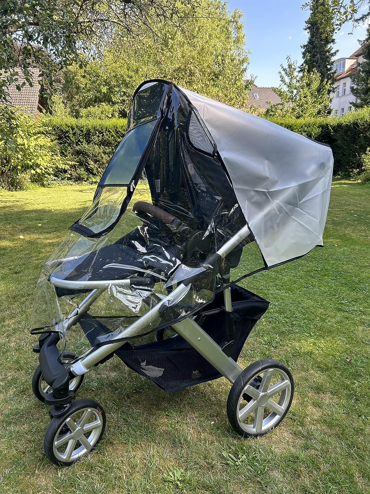 Universal Stroller Rain Cover with Window and Double Zipper