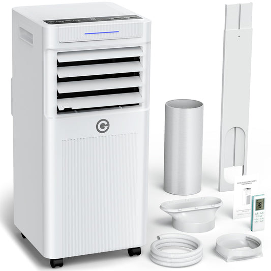 Klimaanlage Mobil 9000 BTU, 3-in-1 Mobile Klimaanlage mit Abluftschlauch,Kühlen,Entfeuchten, Luftzirkulation, LED Display&Fernbedienung, 24h-Timer, Leise&Energieeffizient, Für Räume bis zu 88 m³(33㎡)