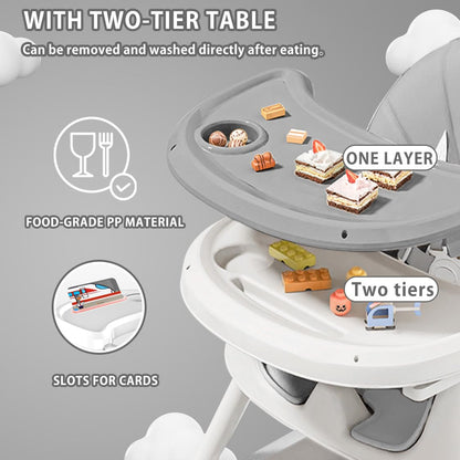 UBRAVOO 3-in-1 Foldable High Chair for Baby & Toddler