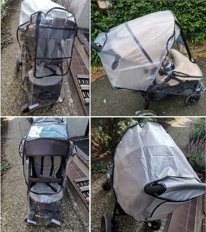 Universal Stroller Rain Cover with Window and Double Zipper