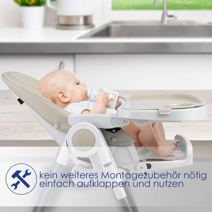 KIDIZ® 3-in-1 Baby High Chair with Play Bar and Reclining Function